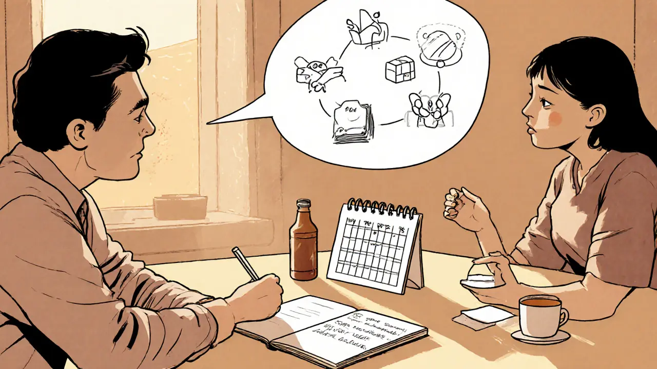 Pacient po návštěvě organizuje poznámky a plán akcí.