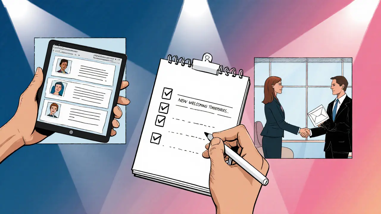 Klient postupně přechází k novému terapeutovi, zapisuje důvody a předává záznamy.