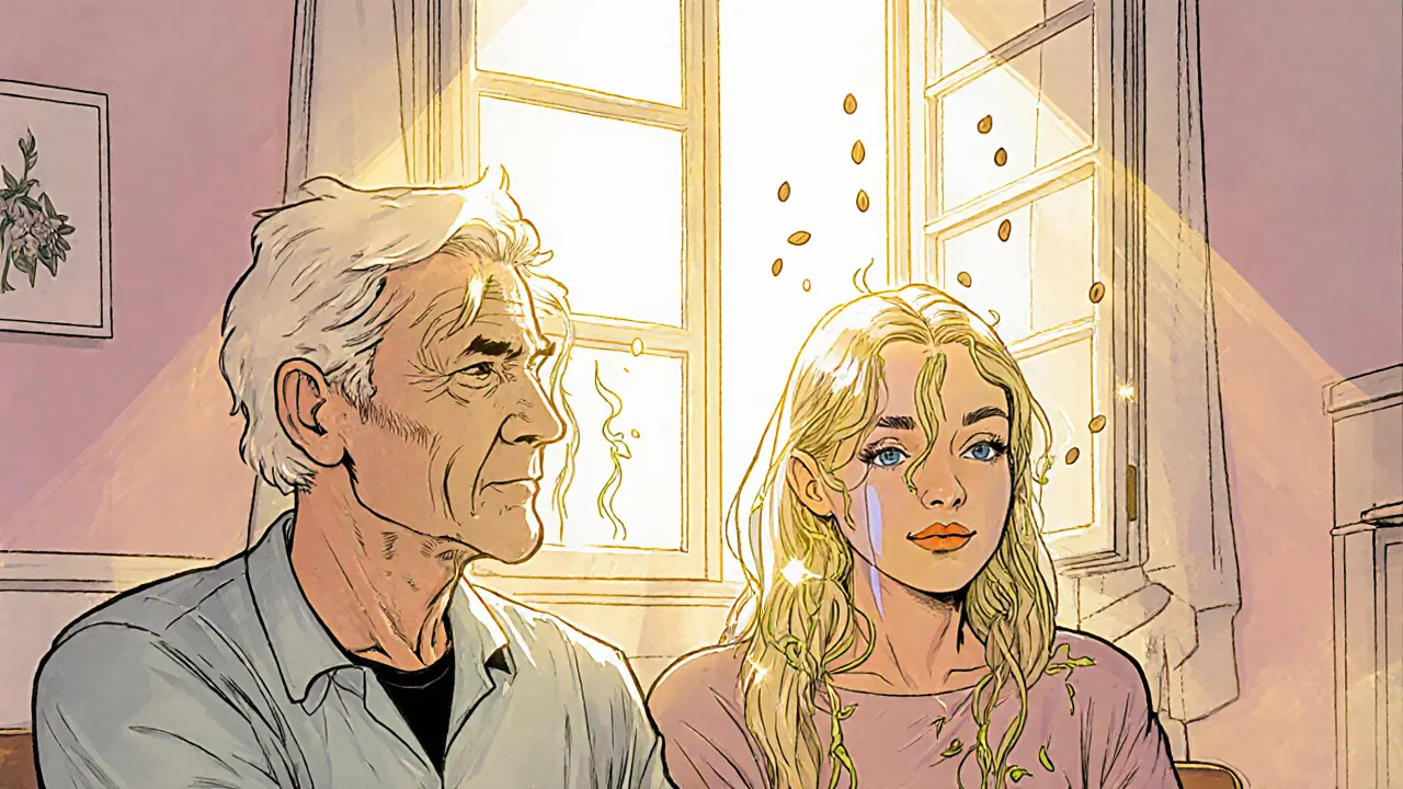 Po vyprázdnění slz klient cítí úlevu, světlo přichází a symbolizuje růst.