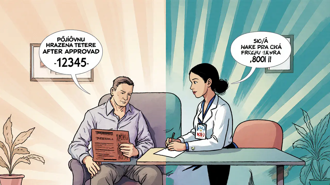 Terapeut a pacient v sezení s voucherem, vedle srovnání cen pojišťovací a soukromé terapie.