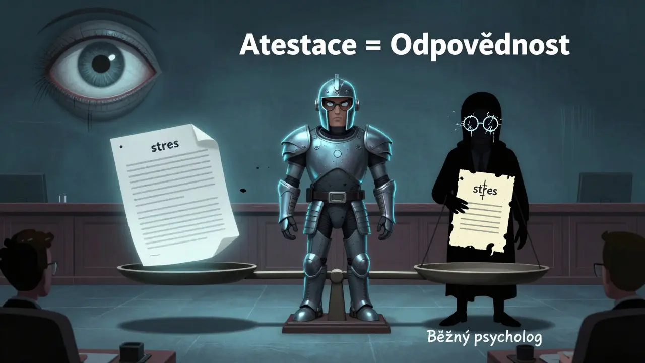 Klinický psycholog vystupuje jako obránce pravdy proti nekvalifikovanému psychologovi na soudě duševního zdraví.