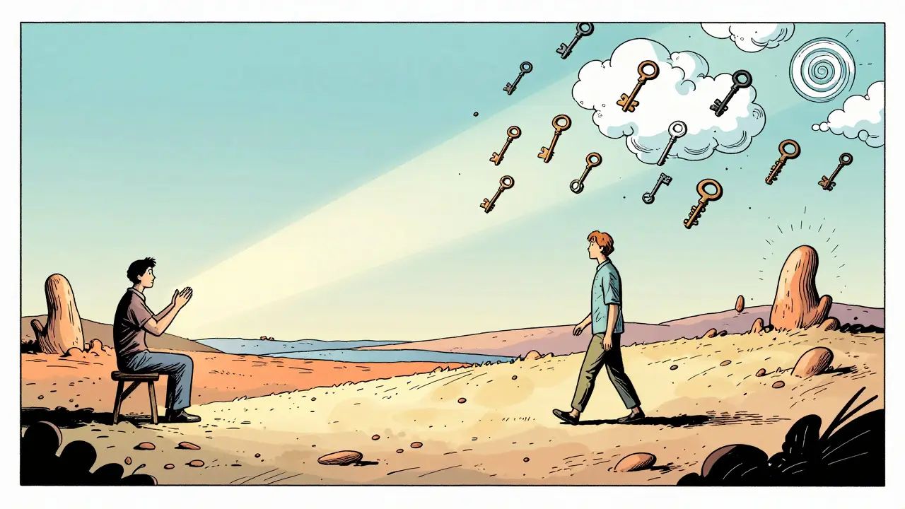 Srovnání direktivní a metaforické hypnózy v snové krajině.